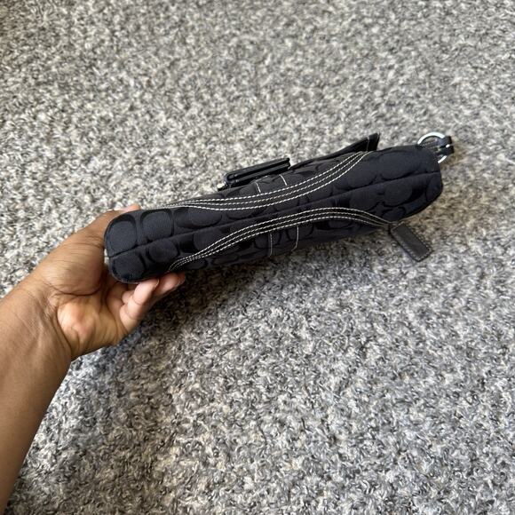 Coach 6280 Y2k Black Soho Signature Monogram Shoulder Bag 90s Small Vintage - Picture 6 of 16